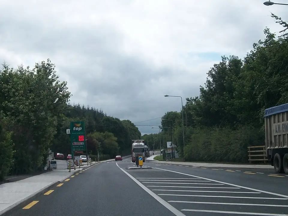 View south along the N3 at Knock