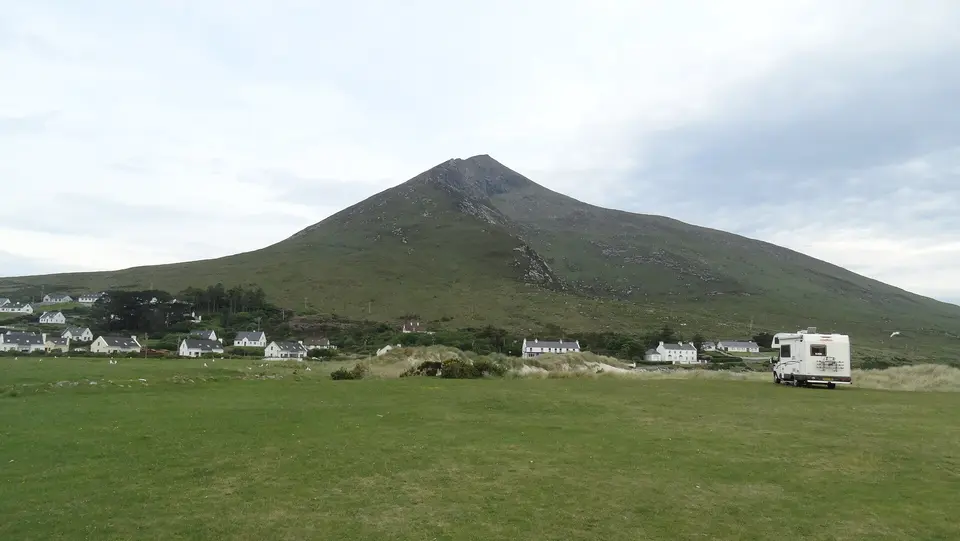 View towards Slievemore from car park at Silver Strand, Dugort
