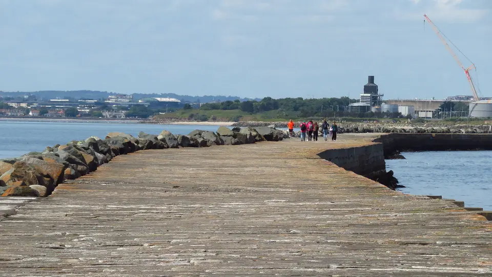 View west along Great South Wall, Dublin Harbour