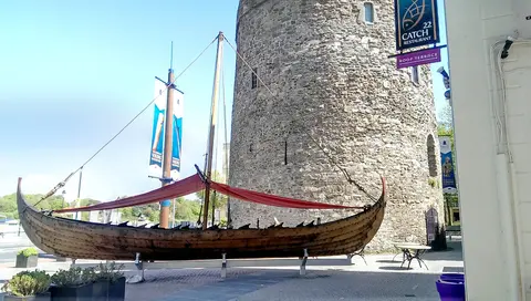 Viking longship at Reginald's Tower, Waterford, Ireland