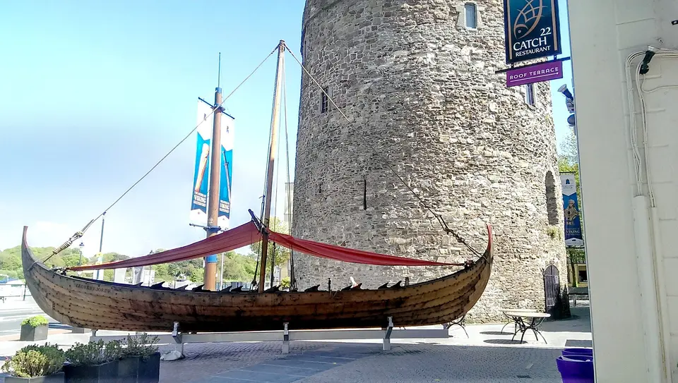 Viking longship at Reginald's Tower, Waterford, Ireland