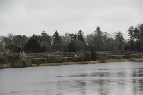 Walled gardens from far side of Lough Rynn