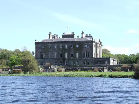 Westport House, home of the Marquis of Sligo. Viewed from the boating lake in front of the western elevation. Easter Sunday, 2011.