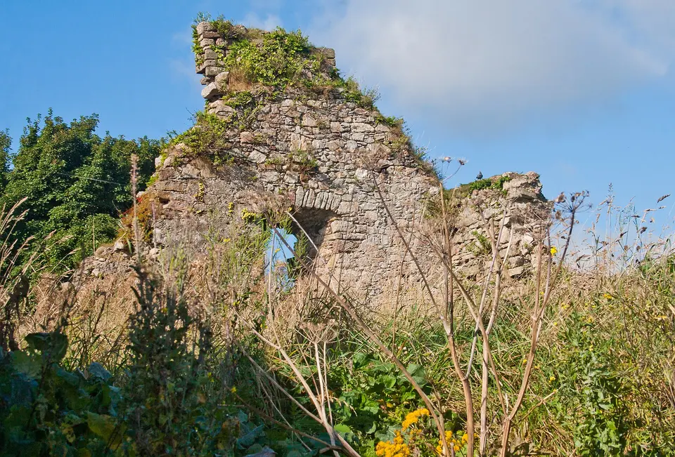 Surviving west gable of one aisle of St. Mary's parish church.